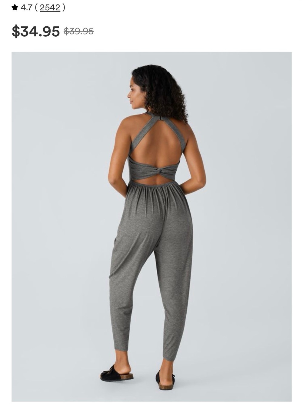 Halara u neck harem Back-Twist Open-Back Jumpsuit easy peezy - NWT